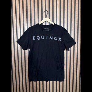 Equinox T Shirt Large Mens Black Short Sleeve Crewneck Exercise Workout Gym Tee